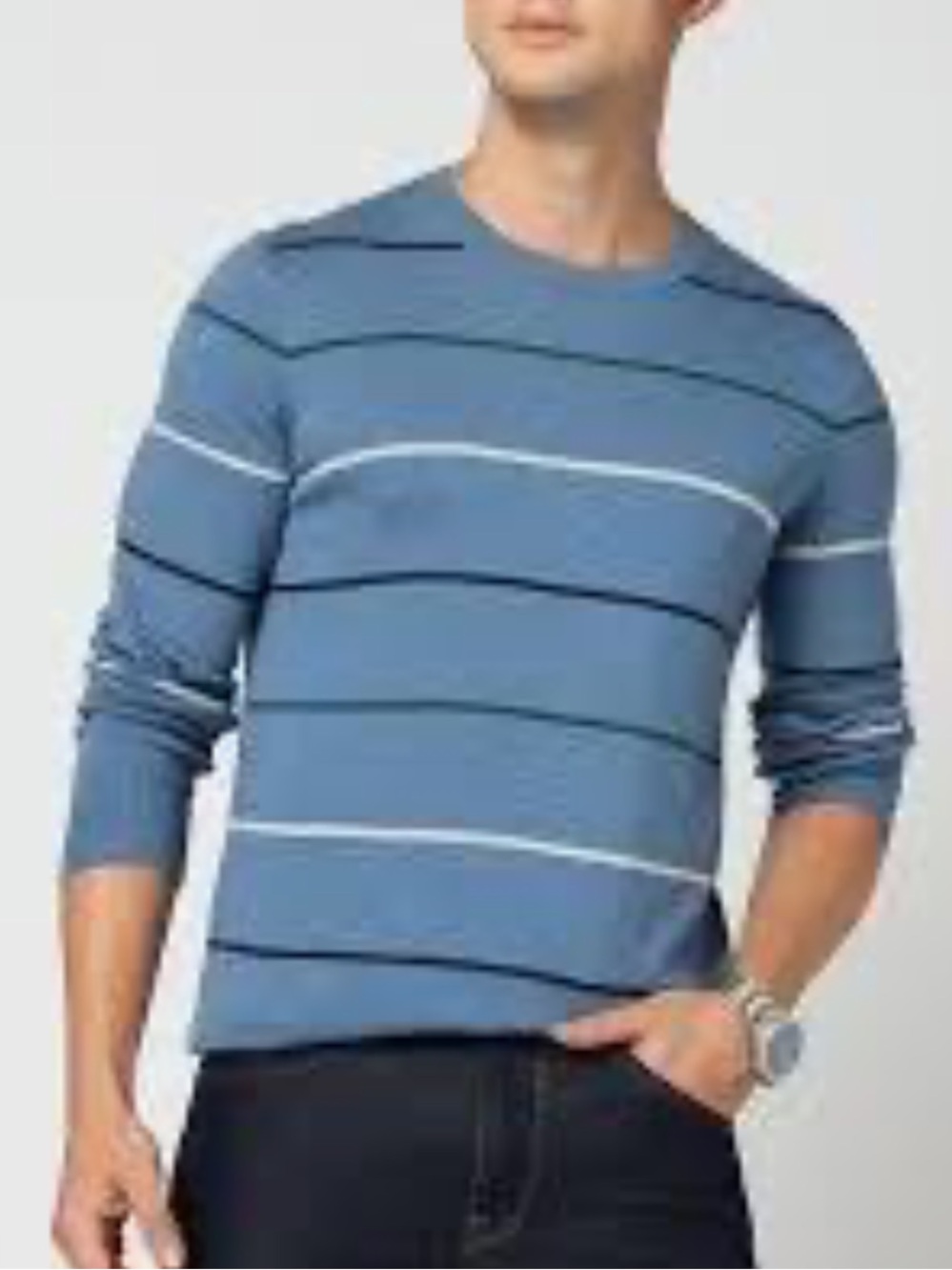 Brooks Brothers Thin Striped Blue Crewneck Sweater Men’s Size XXL Preppy‎